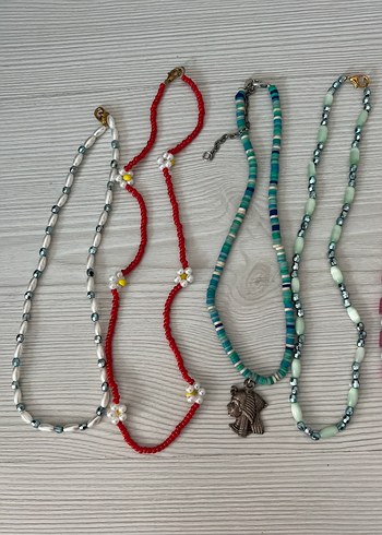 Uzun Çok Renkli Boncuklu Bohem Kolye - Görsel 2