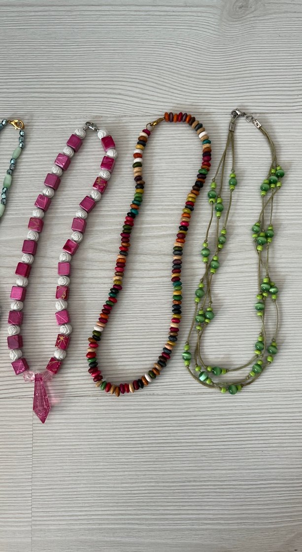 Uzun Çok Renkli Boncuklu Bohem Kolye - Görsel 3