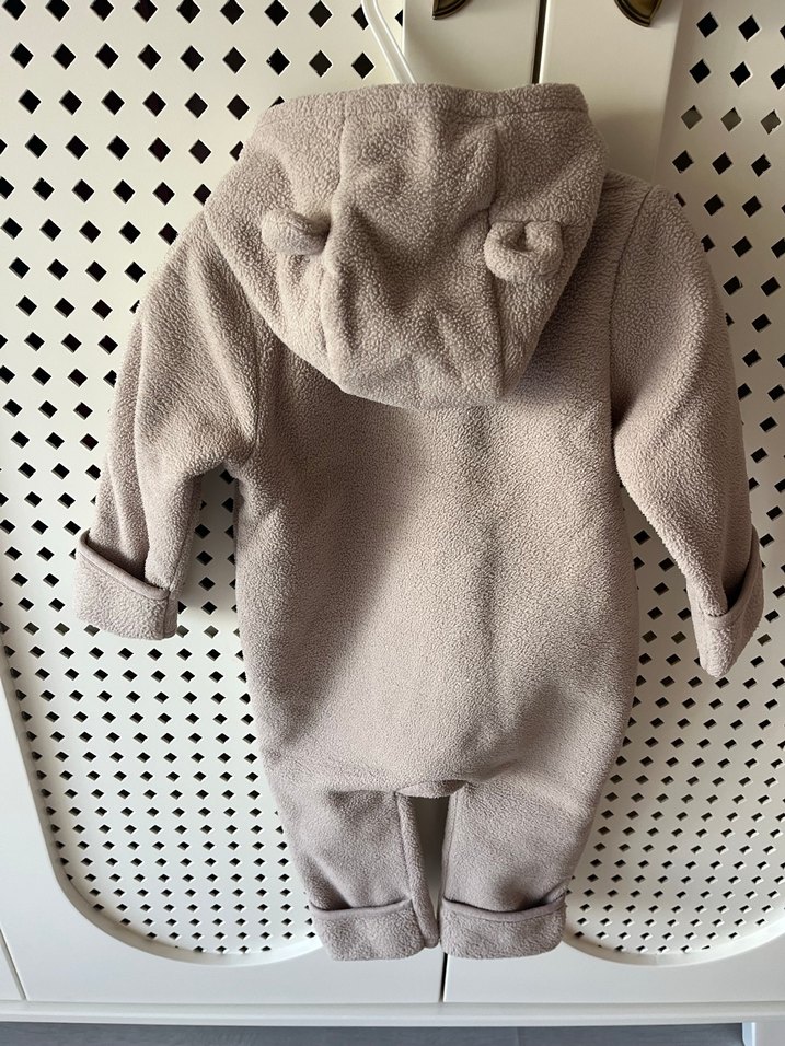 Bej Örgü Dokulu Bebek Tulumu - Görsel 3