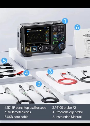 FNIRSI 2D15P Dijital Osiloskop cihazı - Görsel 10