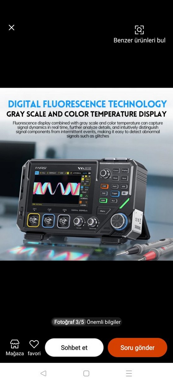 FNIRSI 2D15P Dijital Osiloskop cihazı - Görsel 4