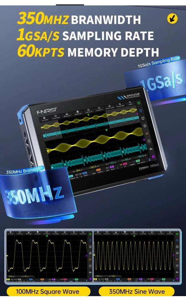 FNIRSI DPO350P Osiloskop cihazı - Görsel 3