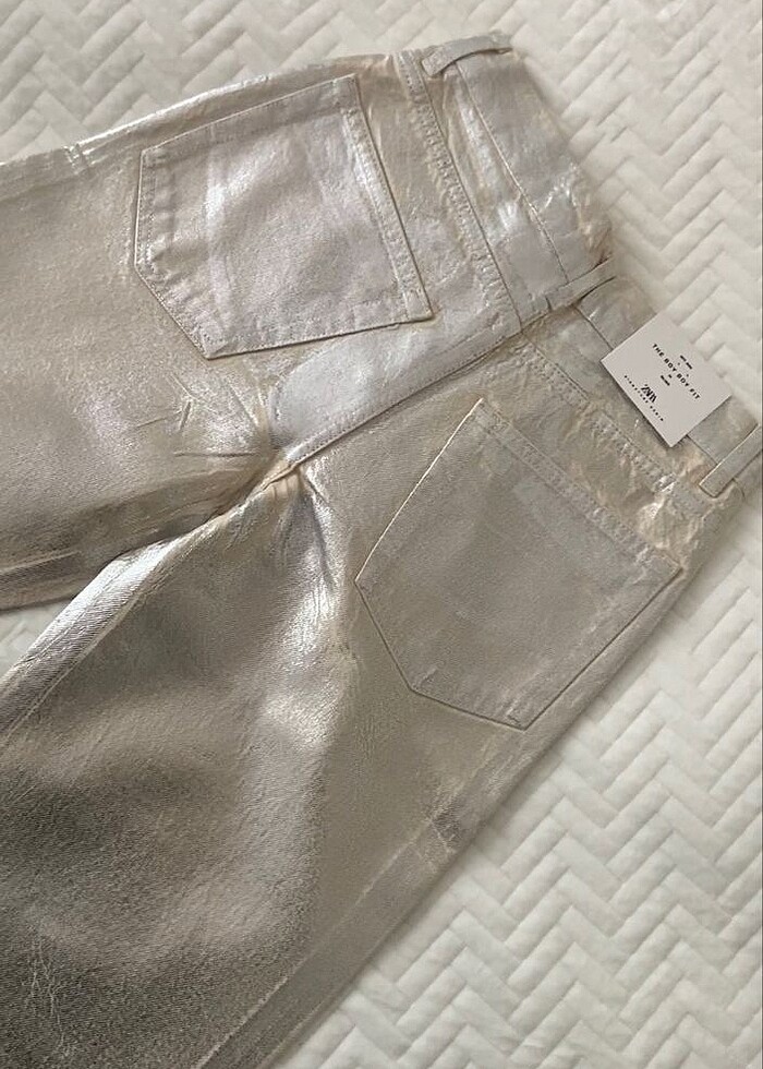 metalik zara pantolon - Görsel 2