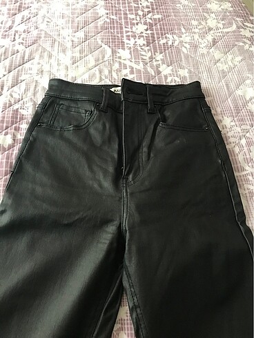 xs Beden Orijinal yüksek bel mumlu pantolon