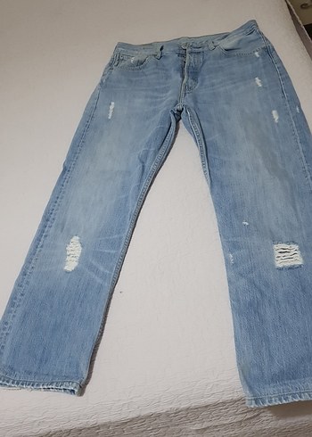 Levis Acik Mavi Yikamali Rahat Kesim Jean