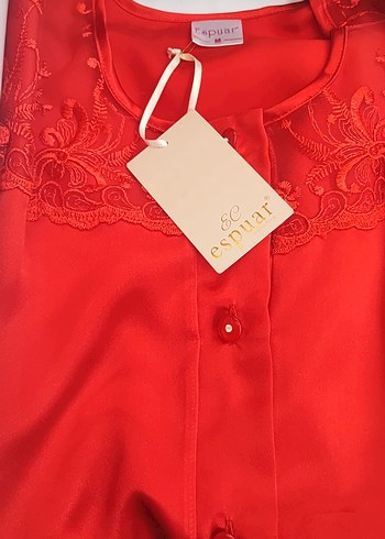 Diğer Bordo İşlemeli Uzun Kollu Kadın Pijama Takımı