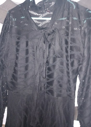 Dantel Detaylı Siyah kısa Elbise - Görsel 7