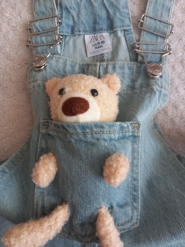 zara 9 10 yaş kot  ayıcıklı Tulum - Görsel 4