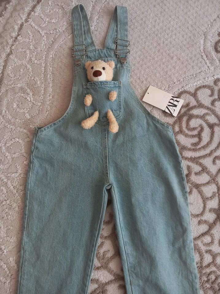 zara 9 10 yaş kot  ayıcıklı Tulum - Görsel 3