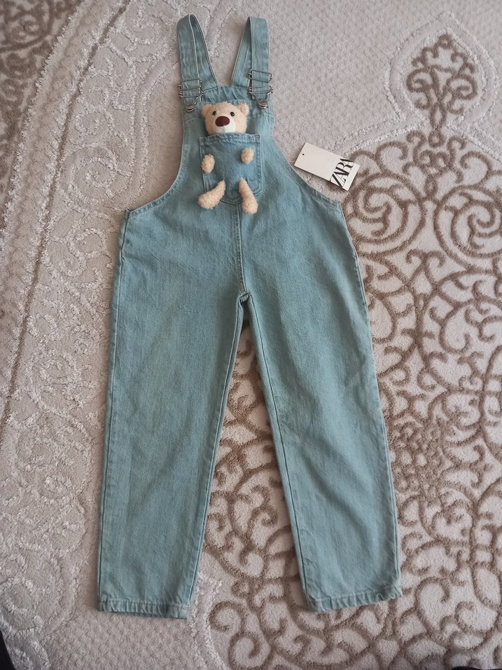 zara 9 10 yaş kot  ayıcıklı Tulum - Görsel 2