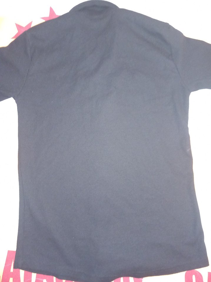 Siyah Kısa Kollu Düğmeli Erkek Gömlek - Görsel 4