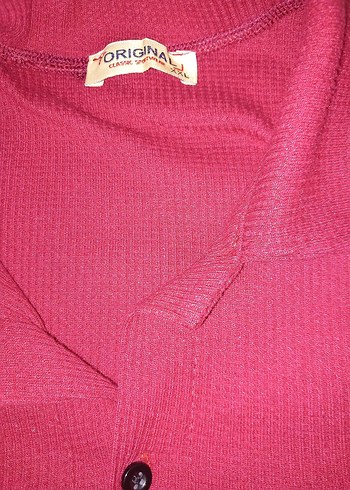 Bordo Düğmeli Kısa Kollu Erkek Gömlek - Görsel 5