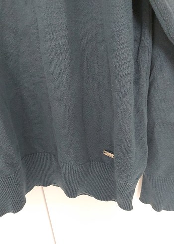 m Beden Mavi V Yakalı Erkek Triko Kazak