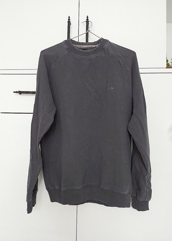 s/m Beden gri Renk Gri Erkek Bisiklet Yaka Rahat Kesim Sweatshirt