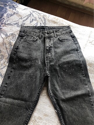 Zara Gri taşlı mom jean