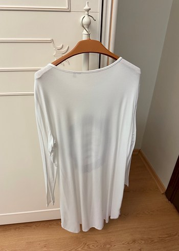 Baskılı Beyaz Hamile Uzun Kollu Tişört - Görsel 2