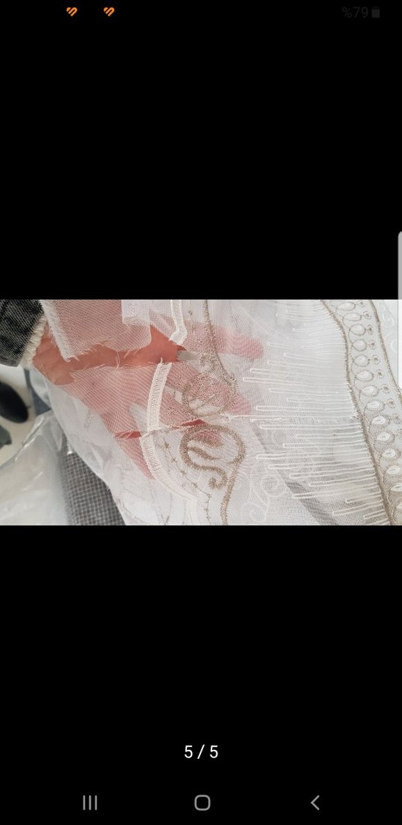 Bej İşlemeli Tül Perde - Görsel 5