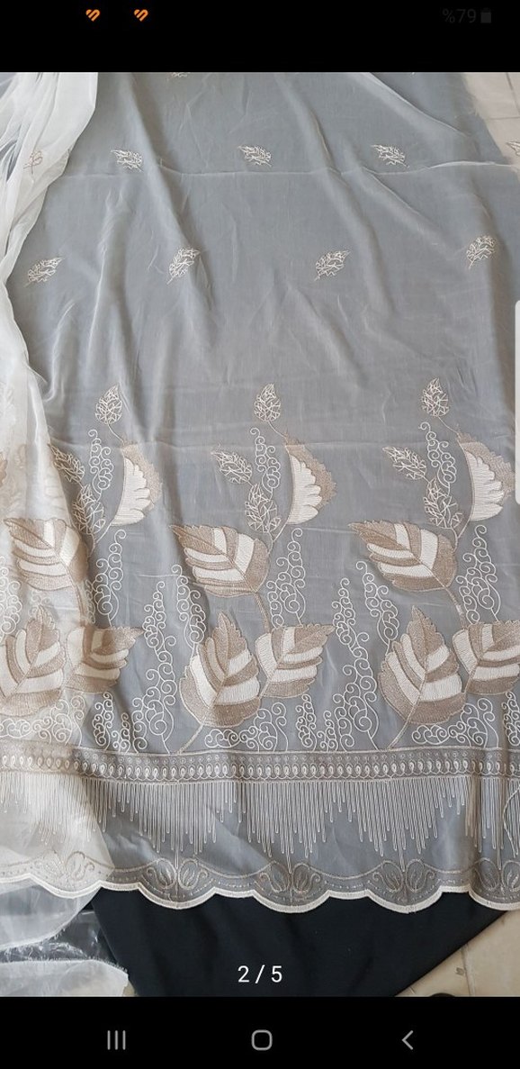 Bej İşlemeli Tül Perde - Görsel 2