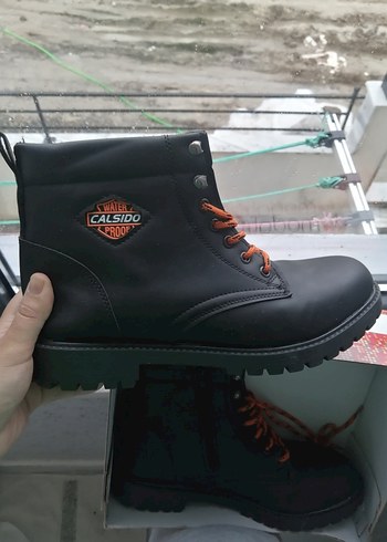 Siyah Erkek Biker Outdoor Botları Velcro - Görsel 3