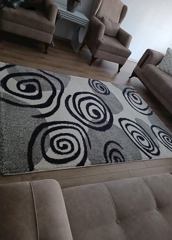 Gri Soyut Desenli Çağdaş Halı - Görsel 4