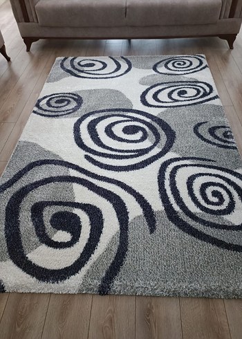 Gri Soyut Desenli Çağdaş Halı - Görsel 2