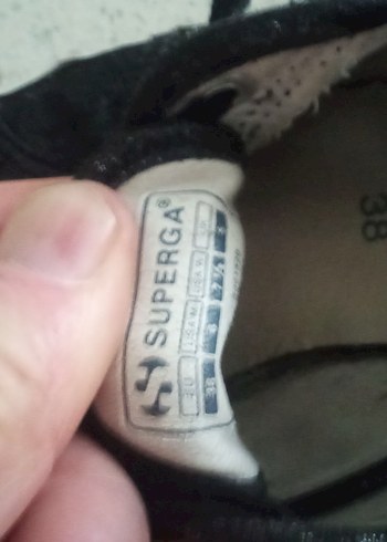 38 Beden Superga Siyah Bağcıklı Kadın Spor Ayakkabı
