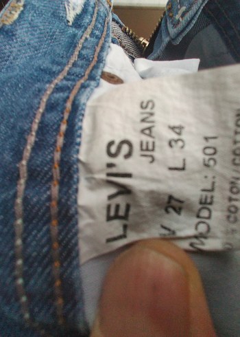 Levis Dugmeli Parlak Mavi Denim Jean