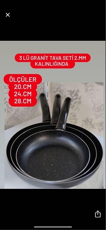 3?lü granit tava seti