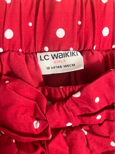 LC Waikiki Kırmızı beyaz puantiyeli kız çocuk etek