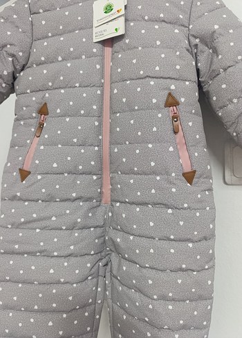 Gri Fermuarlı Bebek Kız Tulumu - Görsel 3