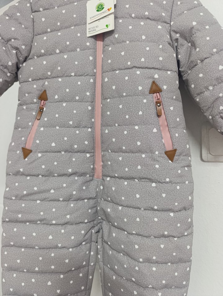 Gri Fermuarlı Bebek Kız Tulumu - Görsel 3
