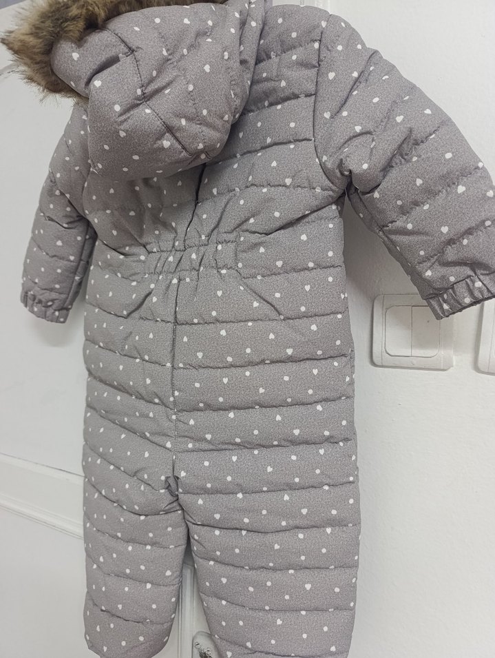 Gri Fermuarlı Bebek Kız Tulumu - Görsel 2