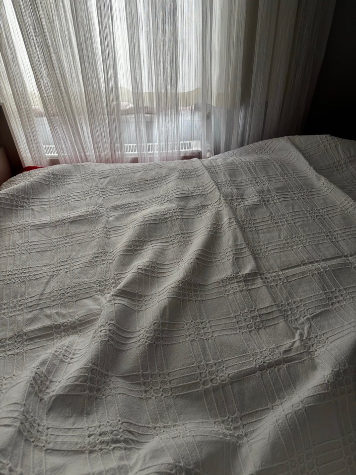 Beyaz Düz Desen örtü - Görsel 2