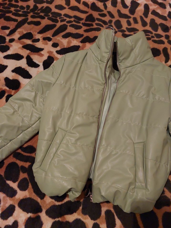 deri görünümlü mont - Görsel 2