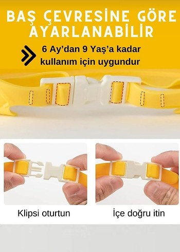 Sarı Dinozor Desenli Bebek Banyo Şapkası - Görsel 3