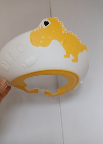 Sarı Dinozor Desenli Bebek Banyo Şapkası - Görsel 4