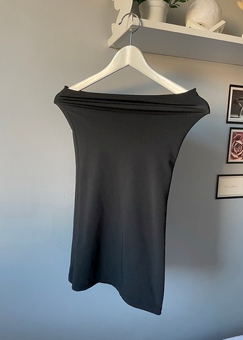 Siyah straplez mini siyah elbise - Görsel 2