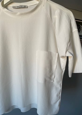 Beyaz Kısa Kollu Basic Tişört - Görsel 3