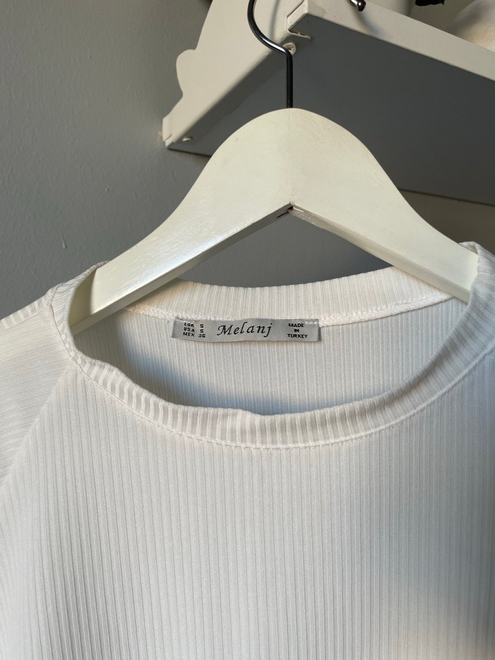 Beyaz Kısa Kollu Basic Tişört - Görsel 2