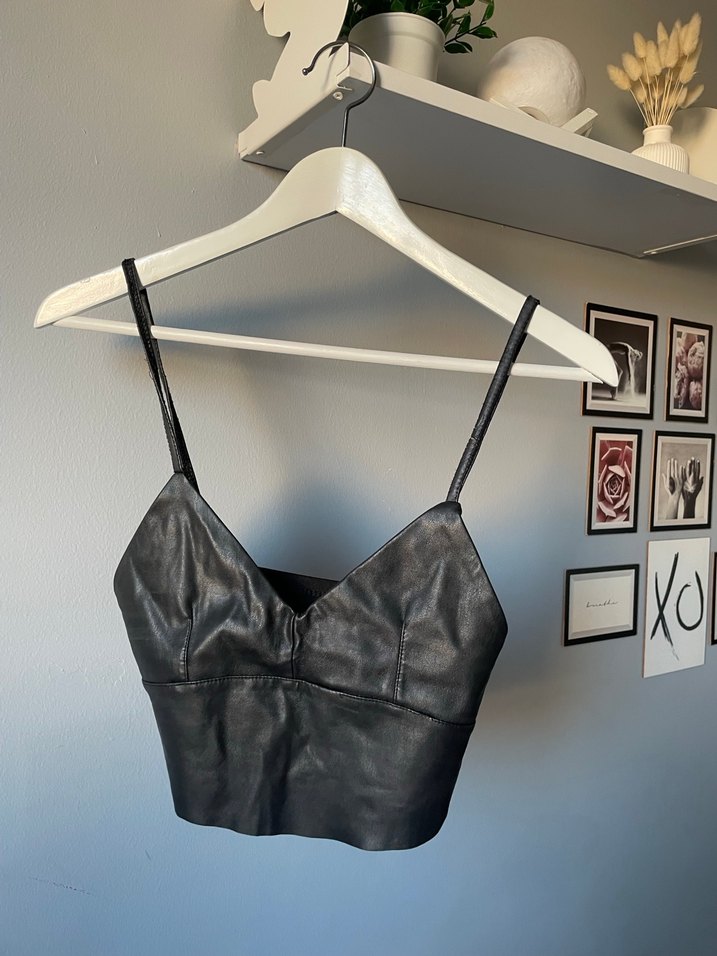 Siyah Deri Mini Bustiyer - Görsel 2