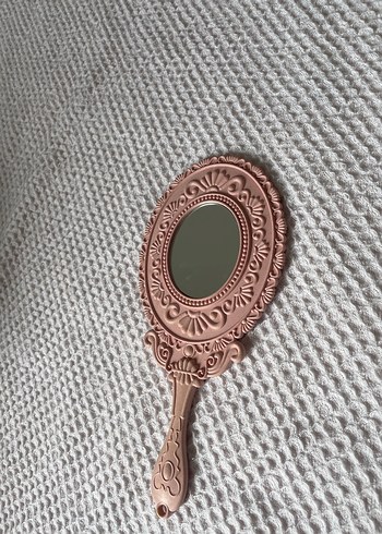 Parlak El Aynası vintage pudra pembe - Görsel 3