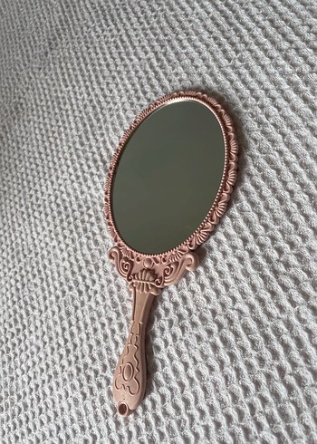 Parlak El Aynası vintage pudra pembe - Görsel 4