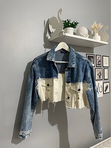 crop yırtık kot ceket lcw