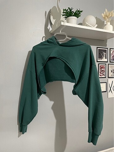 yeşil süper crop ultra crop sweatshirt