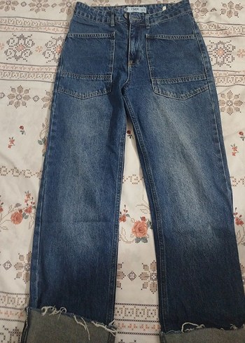 36 Beden Kadın Mavi Denim Normal Boy Kot Pantolon