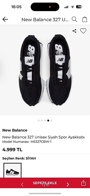 #newbalance #siyah #spor #ayakkabı #327