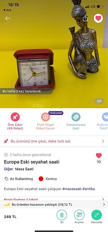 Beden kırmızı Renk Antika kurmali kirmizi deri masa saati Emerson