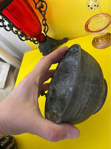 Beden gri Renk Bakır eski hamam tası