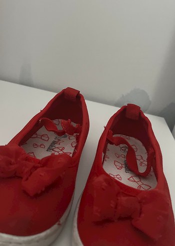 Kırmızı Fiyonk Detaylı Kız Babet Ayakkabı - Görsel 2