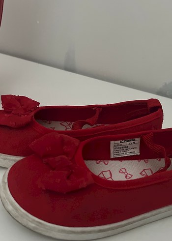 Kırmızı Fiyonk Detaylı Kız Babet Ayakkabı - Görsel 4